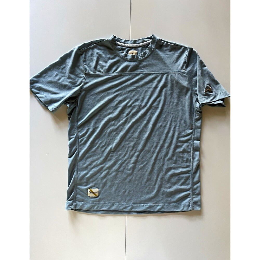 Tracksmith Men’s L Blue Merino Wool Blend Athletic Running Crew Neck T-Shirt